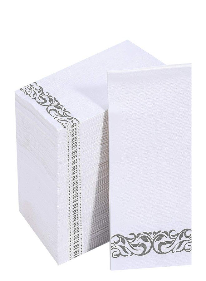 Vplus 200 Pack Paper Napkins Guest Towels Disposable Premium Quality 3-ply Dinner Napkins Disposable Soft, Absorbent, Perfect for Kitchen, Wedding, Parties, Dinners or Events(Silver) - Image 1